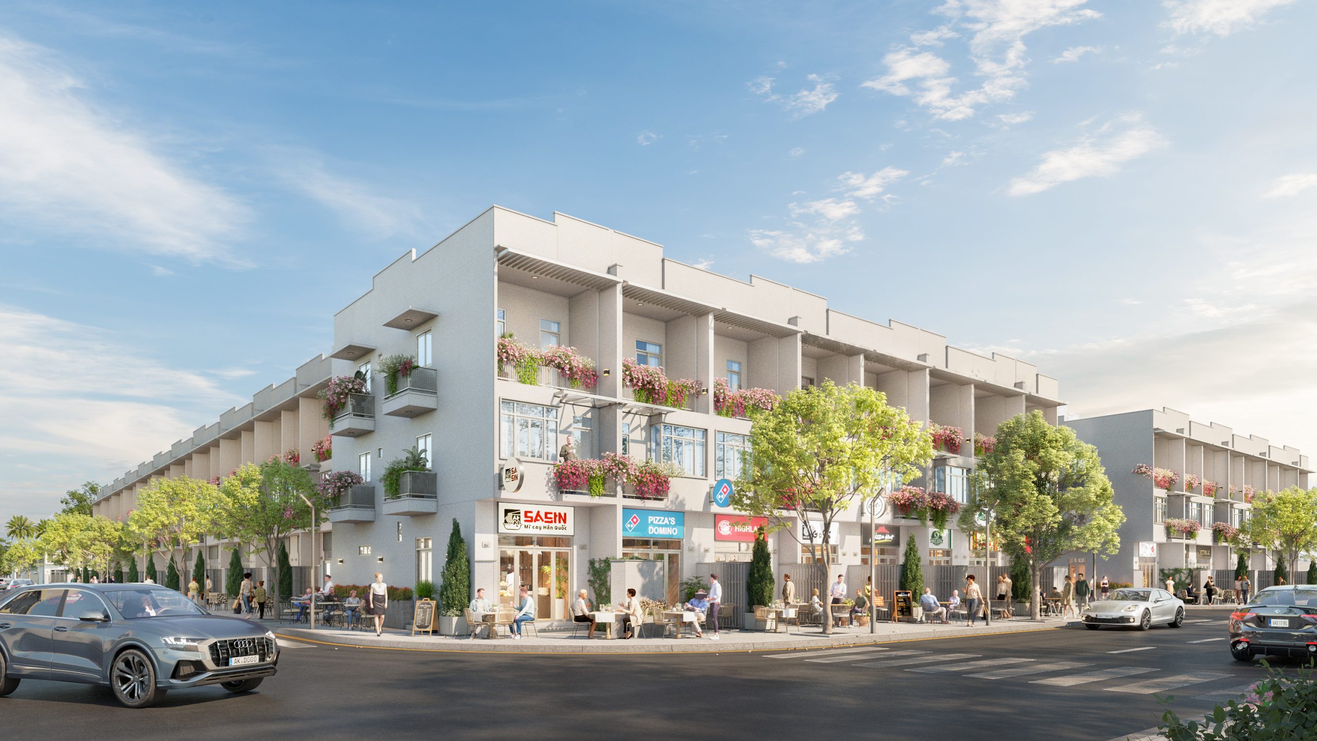 Phối cảnh vượng khí xung thiên vào buổi ban mai tại dự án Phước Đông New City